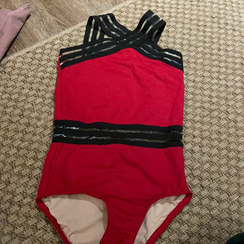 Red cross strap Leotard